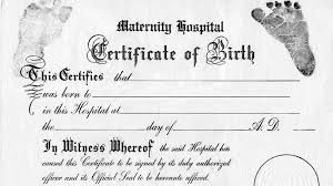 Sample birth certificate