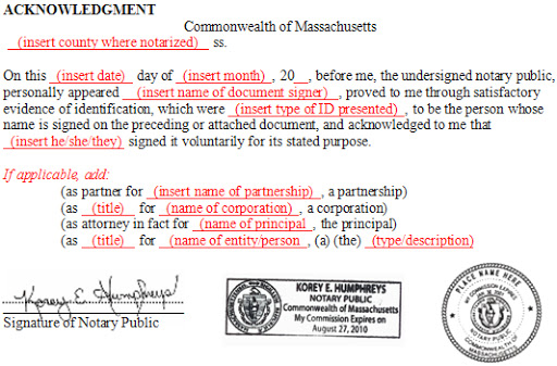 Sample notarized affidavit